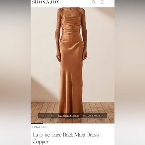 La Lune Ruched Backless Slip Dress in Almond